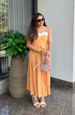 Peach Embellished Maxi Dress