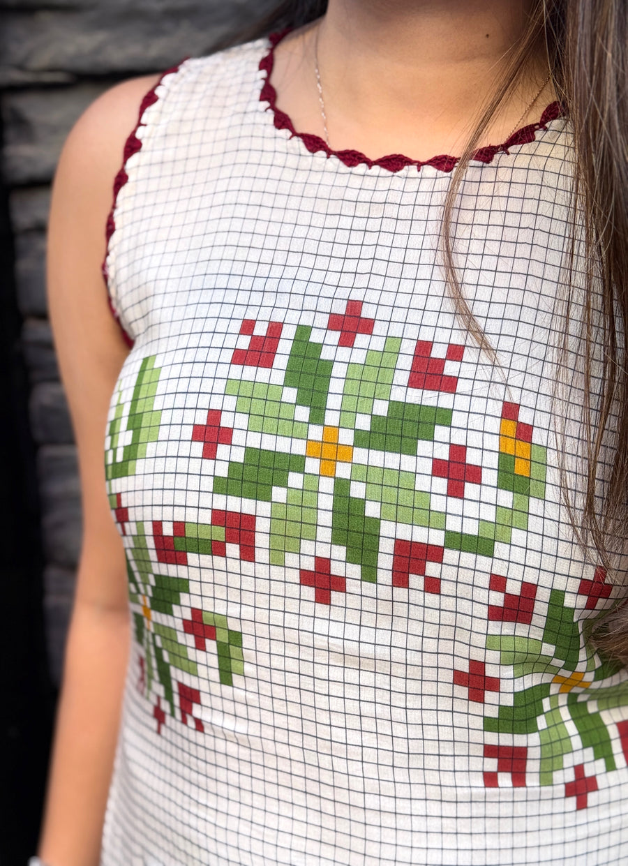 Patola Inspired Floral Dress