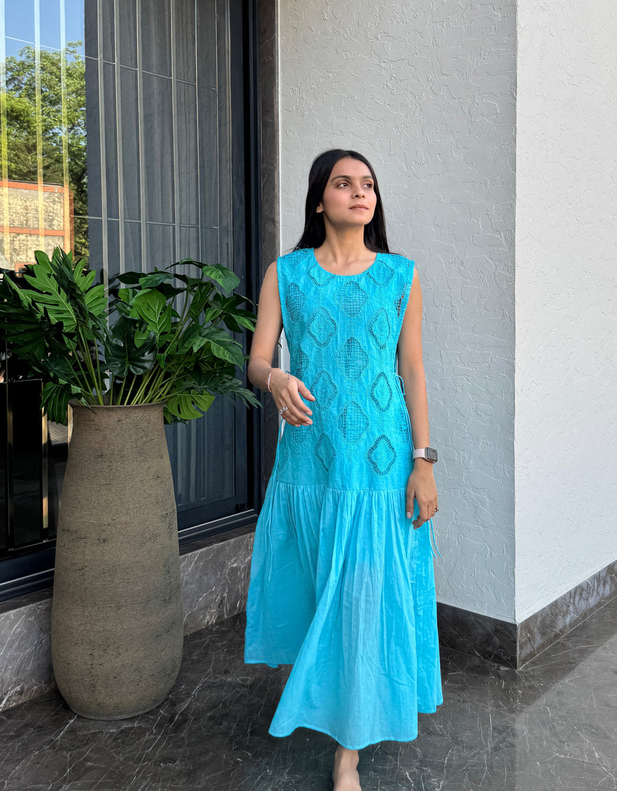 Aqua Crochet Drop Waist Dress Aqua Crochet Drop Waist Dress