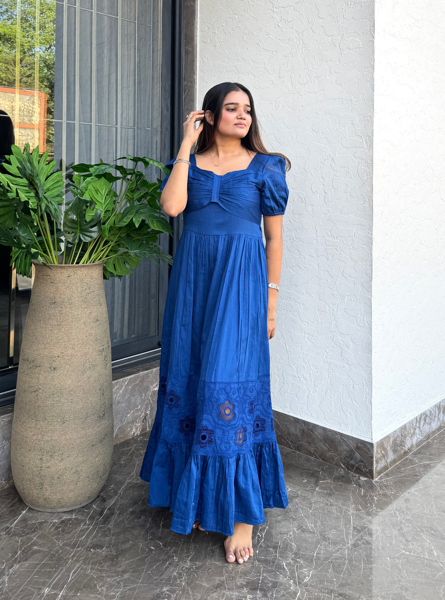 Royal Blue Crochet Maxi Dress