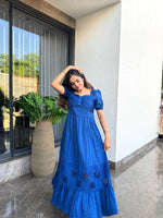 Royal Blue Crochet Maxi Dress