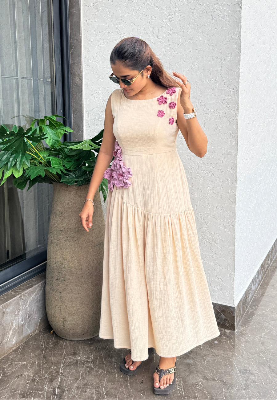 Blush Bloom Crochet Dress