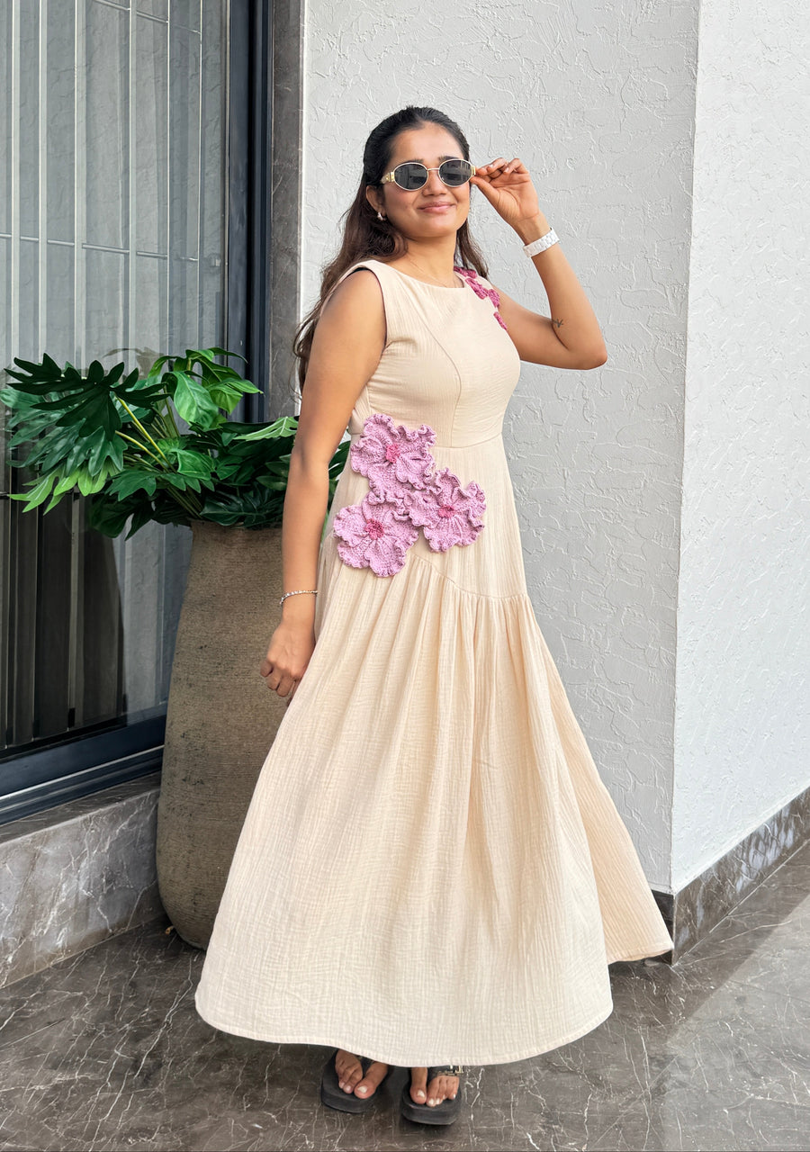 Blush Bloom Crochet Dress