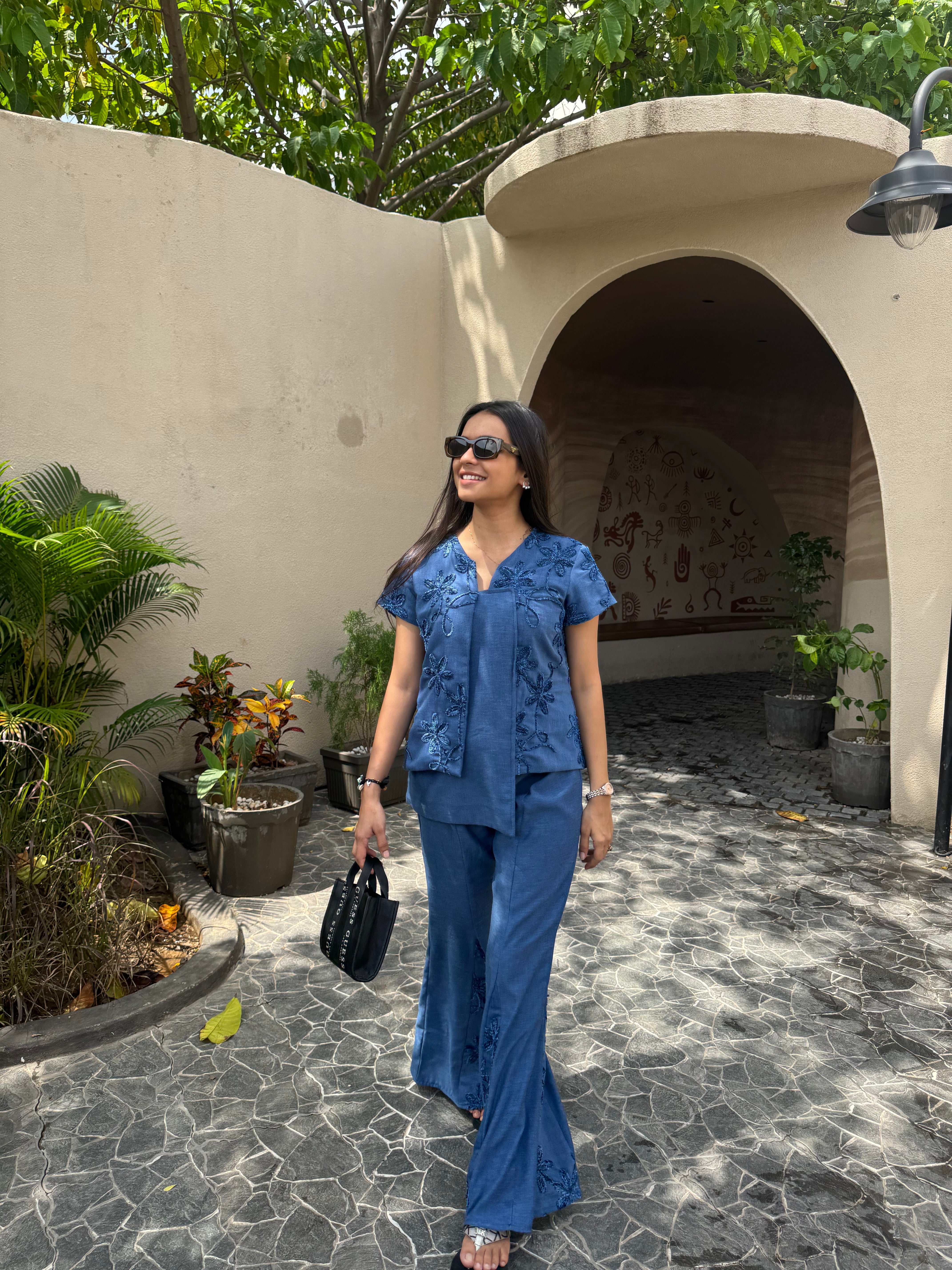 Sapphire Bloom Ensemble Co-ord Set