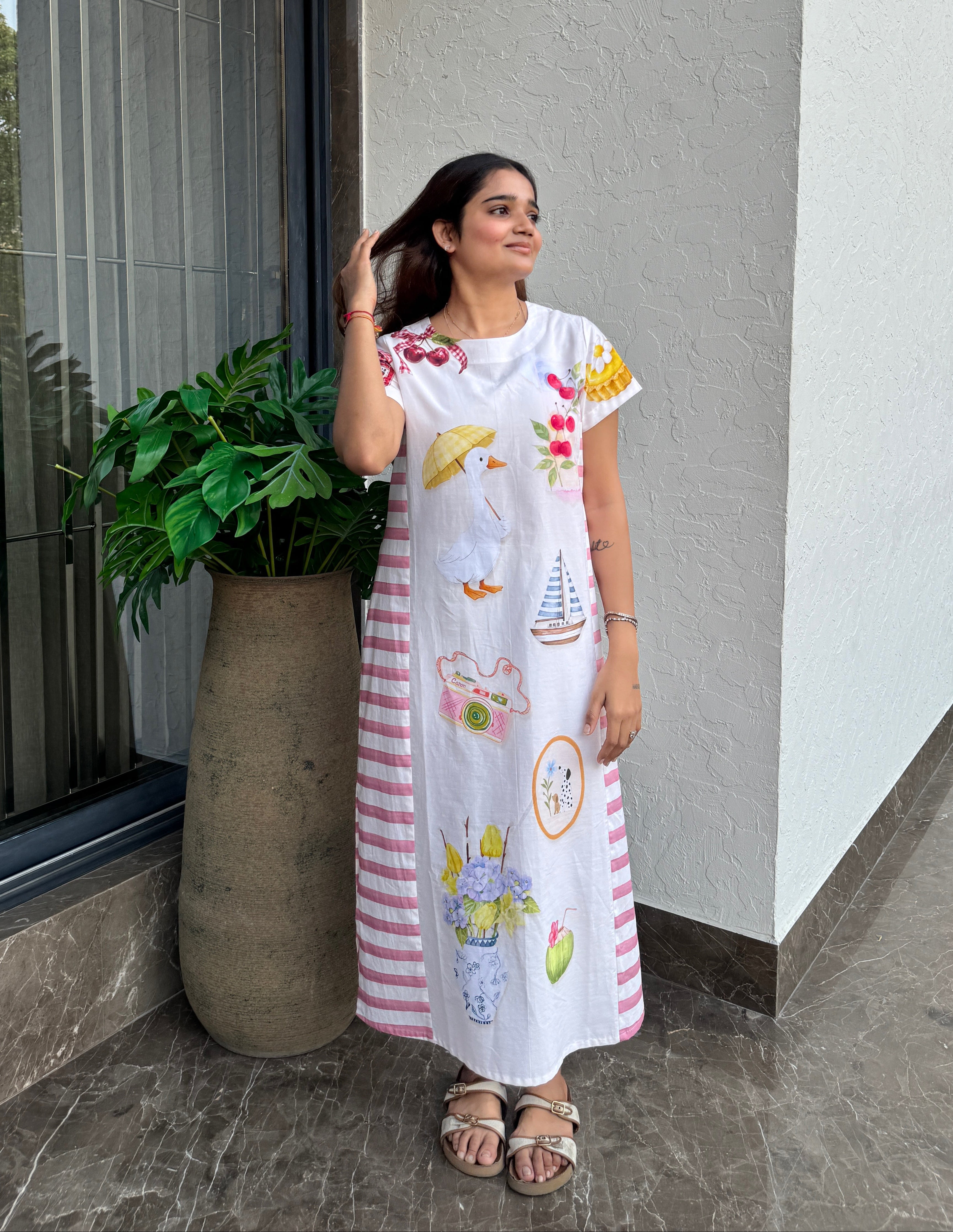Whimsy Sketch Print Dress