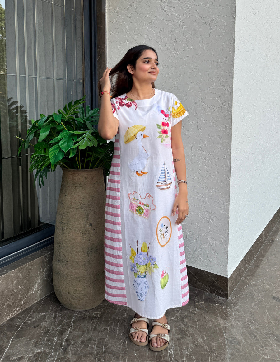 Whimsy Sketch Print Dress