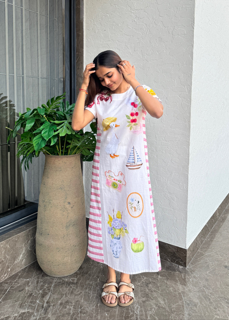 Whimsy Sketch Print Dress