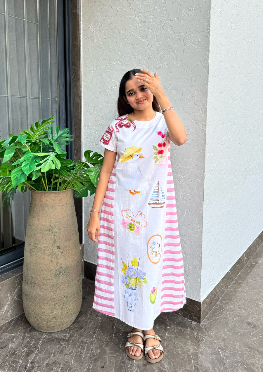 Whimsy Sketch Print Dress