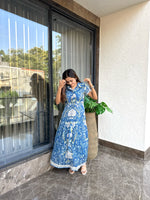Azure Paisley Bloom Maxi