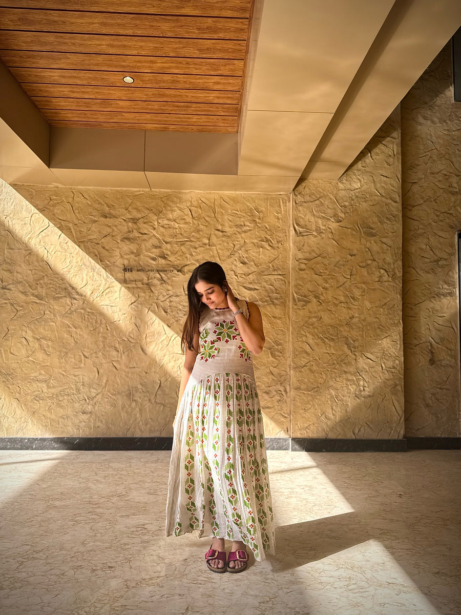 Patola Inspired Floral Dress