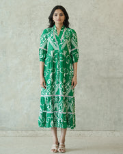 Green Ikkat Dress