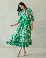 Green Ikkat Dress