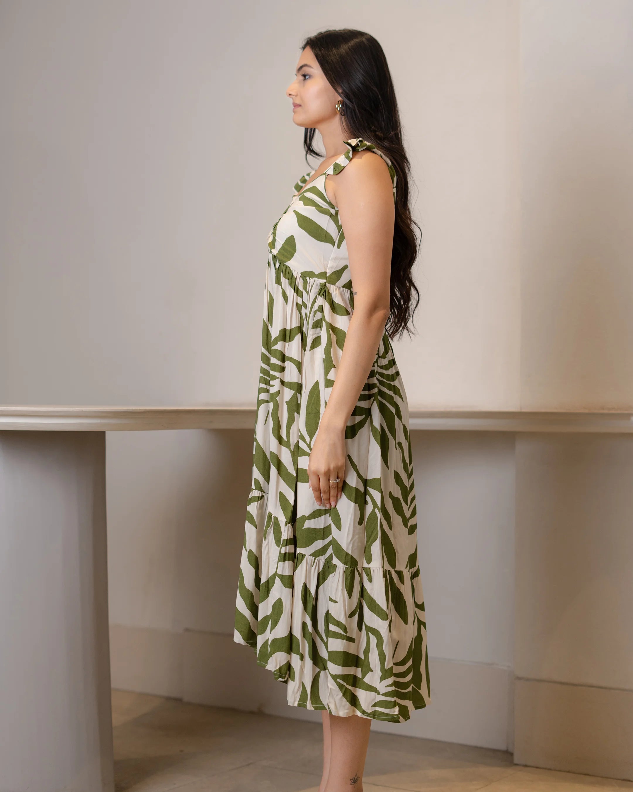 Leafy High-Low Maxi