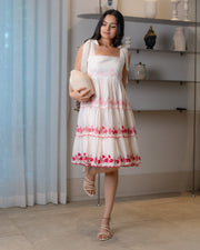 Blush Blossom Embroidered Dress