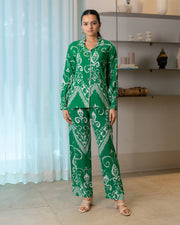 Emerald Elegance Printed Co-ord Set