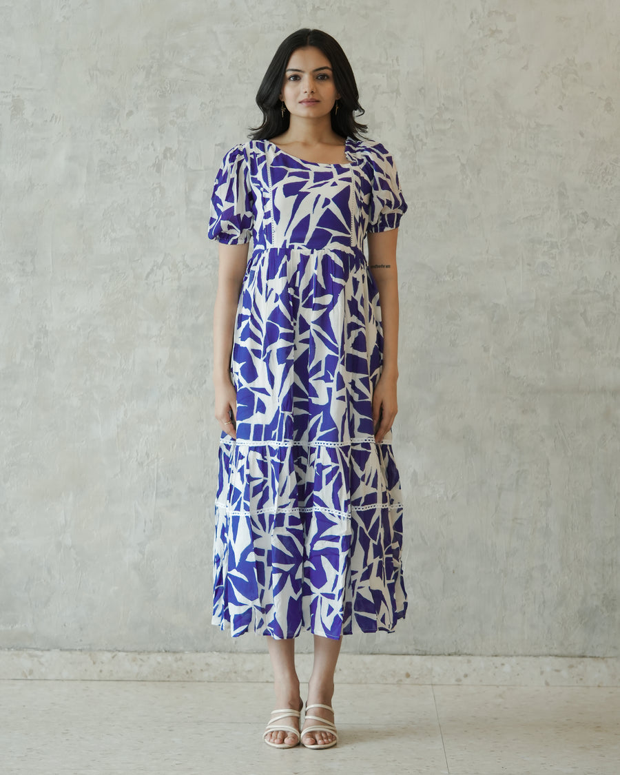 Abstract Print Maxi Dress