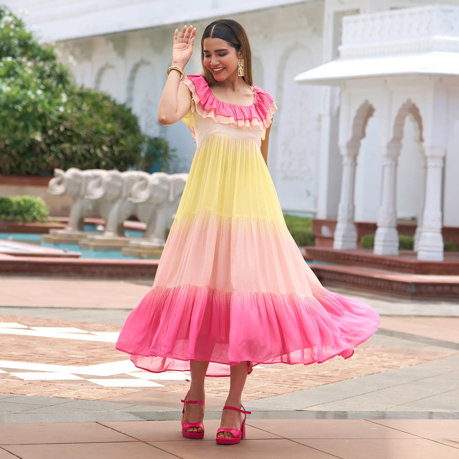 Playful twirl in a line midi dress — perfect for birthday, beach or  vacation.