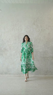 Green Ikkat Dress