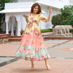 Twirl shot of floral midi dress for women – flowy sundress for beach or vacation
