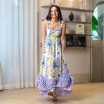 A playful moment in the Tropical Breeze sleeveless one-piece maxi dress for women – breezy style perfect for beach outings