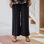 Bottom view of printed co ord set for women with palazzo pants, ideal for festive evenings.